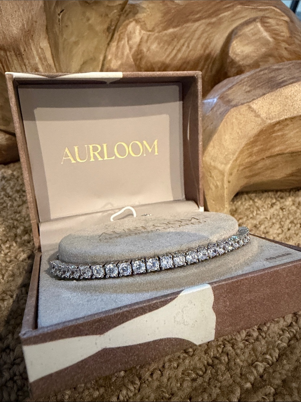 🍁🍁🍁🍁🍁 Aurloom Rhodium Plated Adjustable Tennis Bracelet CZ Bolo Bracelet NIB